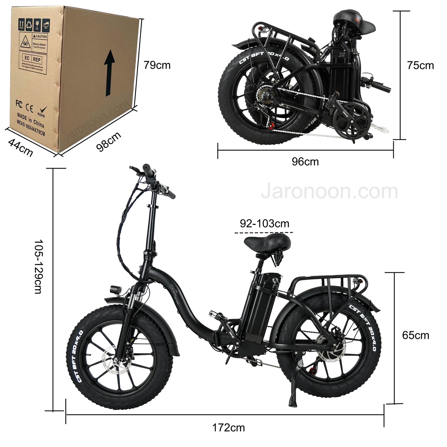 CMACEWHEEL Y20-NEW 750W 20 pulgadas E-bike plegable Fat Tire Mountain Bike Snow 48V 17A Bicicleta eléctrica Freno de disco dual