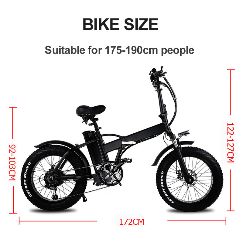 GW20 Edición mejorada Motor de 1000 W Bicicleta eléctrica plegable de 20 pulgadas, batería de litio de 48 V 20 Ah, bicicleta de nieve con neumáticos gruesos 4.0, bicicleta de arena con asistencia eléctrica