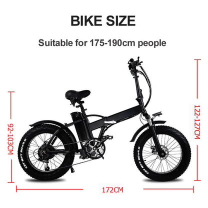 GW20 Edición mejorada Motor de 1000 W Bicicleta eléctrica plegable de 20 pulgadas, batería de litio de 48 V 20 Ah, bicicleta de nieve con neumáticos gruesos 4.0, bicicleta de arena con asistencia eléctrica