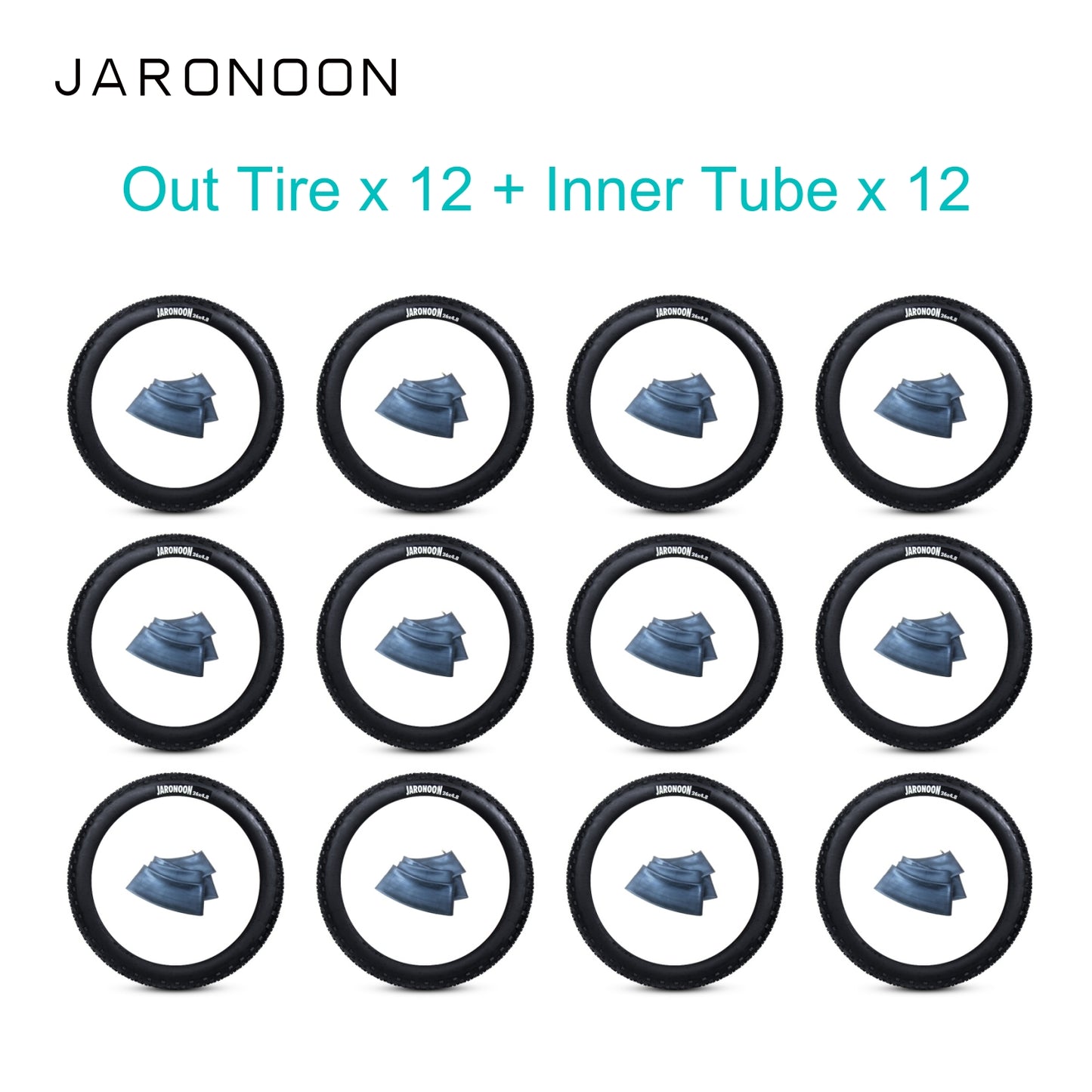 Wholesale JARONOON 12PCS Extra-Wide 26X4.8 Inch Tires for Snow Bikes and E-Bikes – Premium Fat Bike Tires Without Rims
