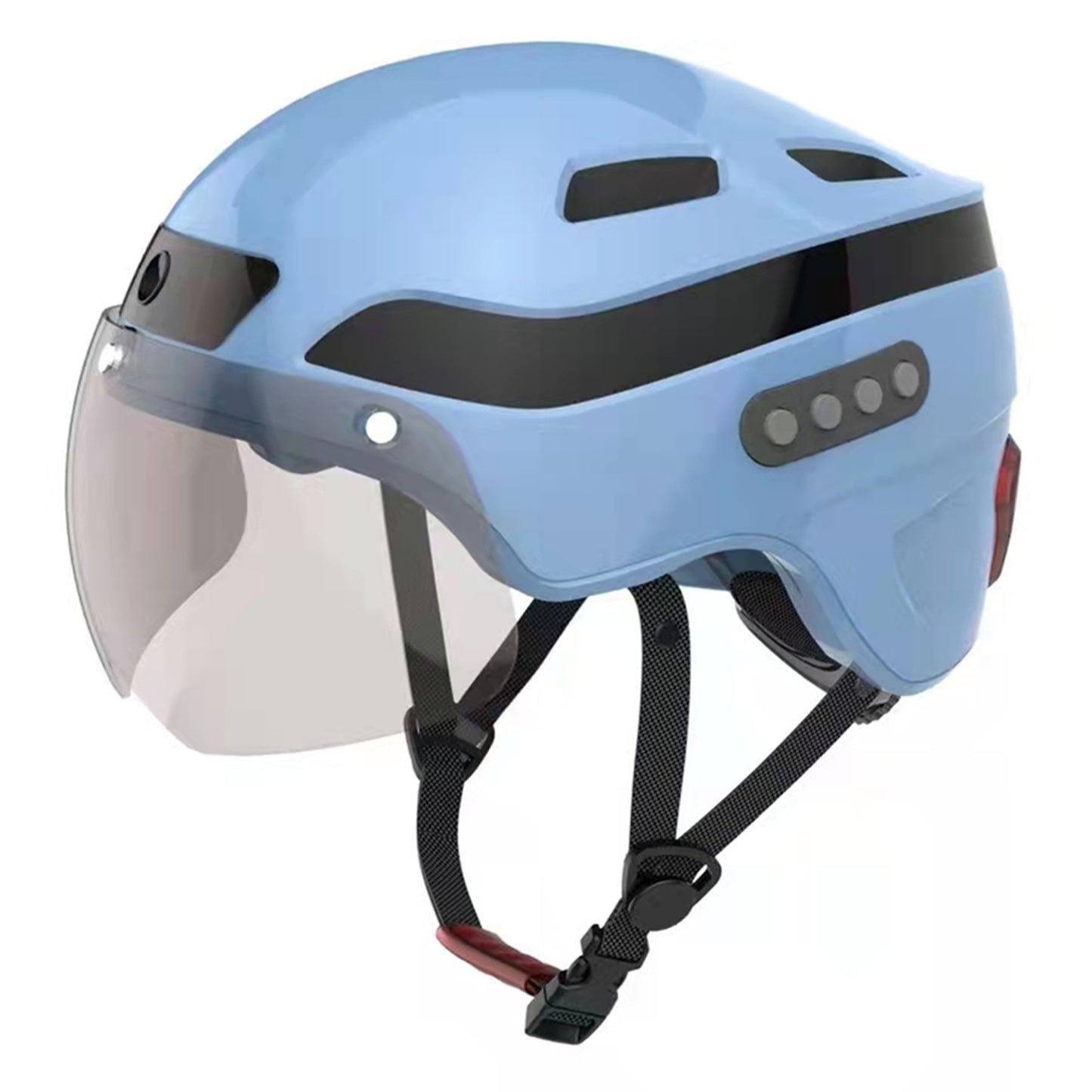Casco inteligente de llamadas Bluetooth mejorado con cámara grabadora de conducción incorporada 1080P HD, visera desmontable, luz trasera de señal de giro