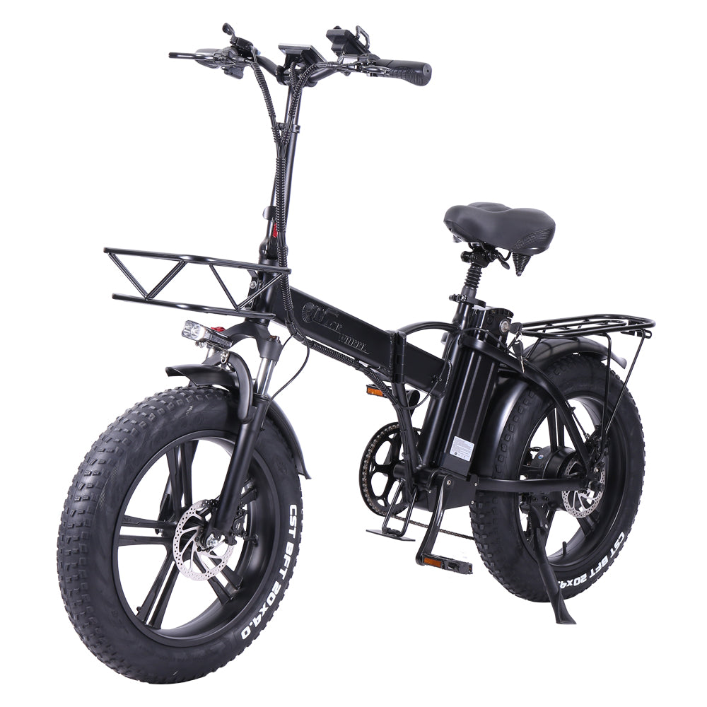 GW20 Edición mejorada Motor de 1000 W Bicicleta eléctrica plegable de 20 pulgadas, batería de litio de 48 V 20 Ah, bicicleta de nieve con neumáticos gruesos 4.0, bicicleta de arena con asistencia eléctrica