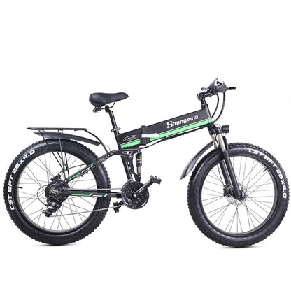 MX01 Bicicleta eléctrica plegable de 26 pulgadas, Motor potente de 48V 1000W, Bicicleta de montaña Fat Bike, Bicicleta de nieve con asistencia de pedal de 5 niveles