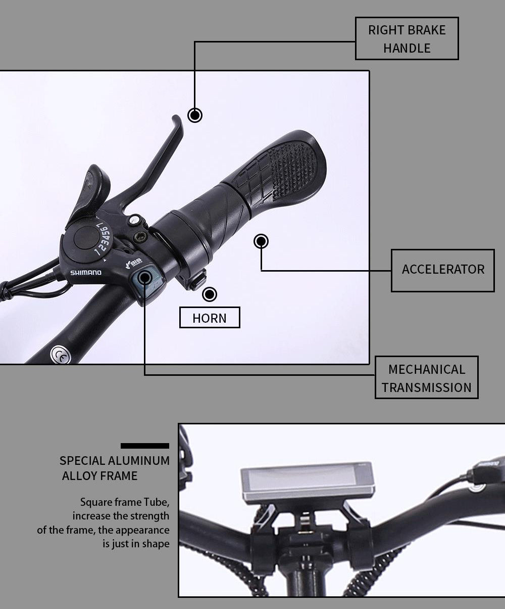 Bicicleta eléctrica CMACEWHEEL T20 de 20 pulgadas y 750 W, bicicleta de montaña con neumáticos gruesos 4.0, batería de 48 V y 15 Ah, freno de disco delantero y trasero