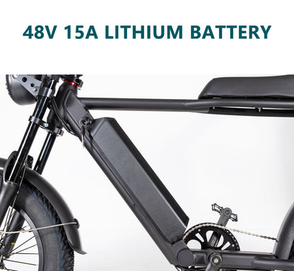 Bicicleta de montaña para adultos 20FG, bicicleta eléctrica de 20 pulgadas y 500W, batería de litio de 48V y 15Ah, horquilla delantera con suspensión neumática, velocidad de hasta 45 km/h