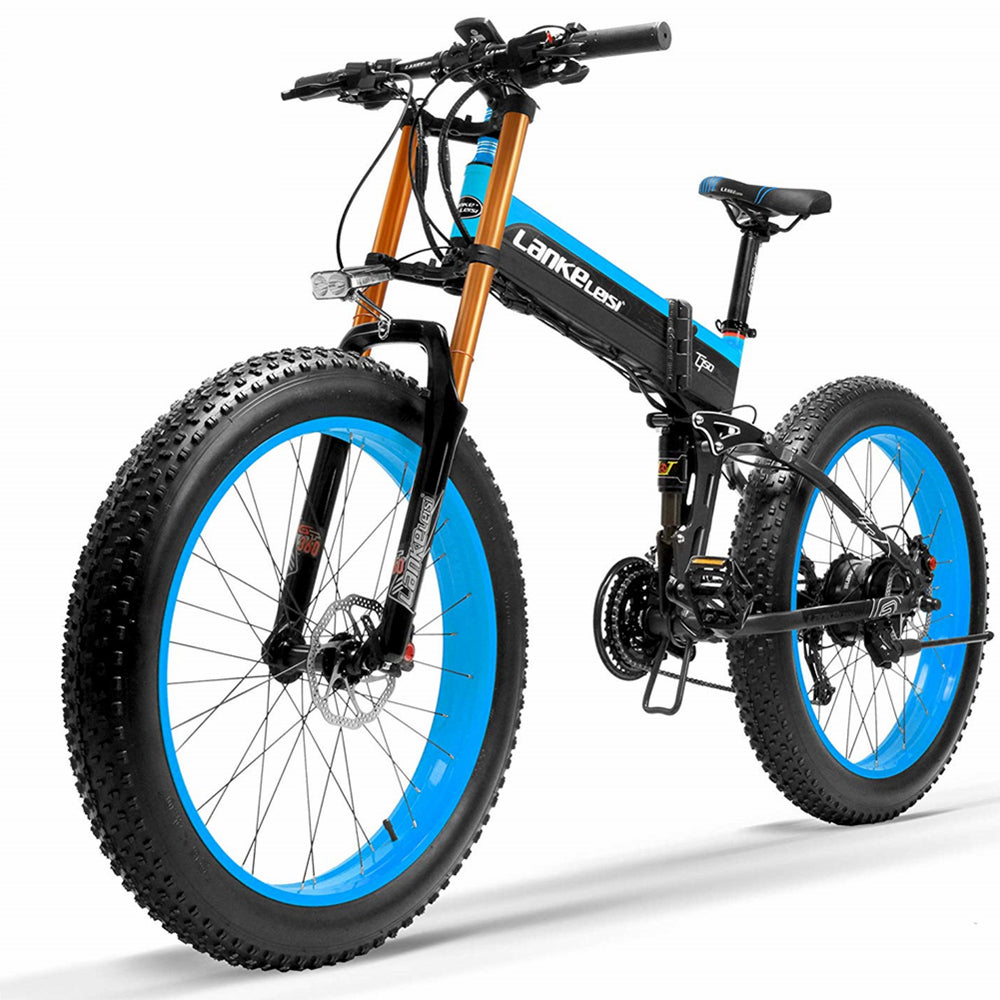 Lankeleisi XT750Plus 1000W Potente bicicleta eléctrica de neumáticos gordos, asistencia de pedal de 5 niveles, batería de litio de gran capacidad de 48V 14.5A / 17.5A, adopta horquilla de descenso con suspensión de doble hombro