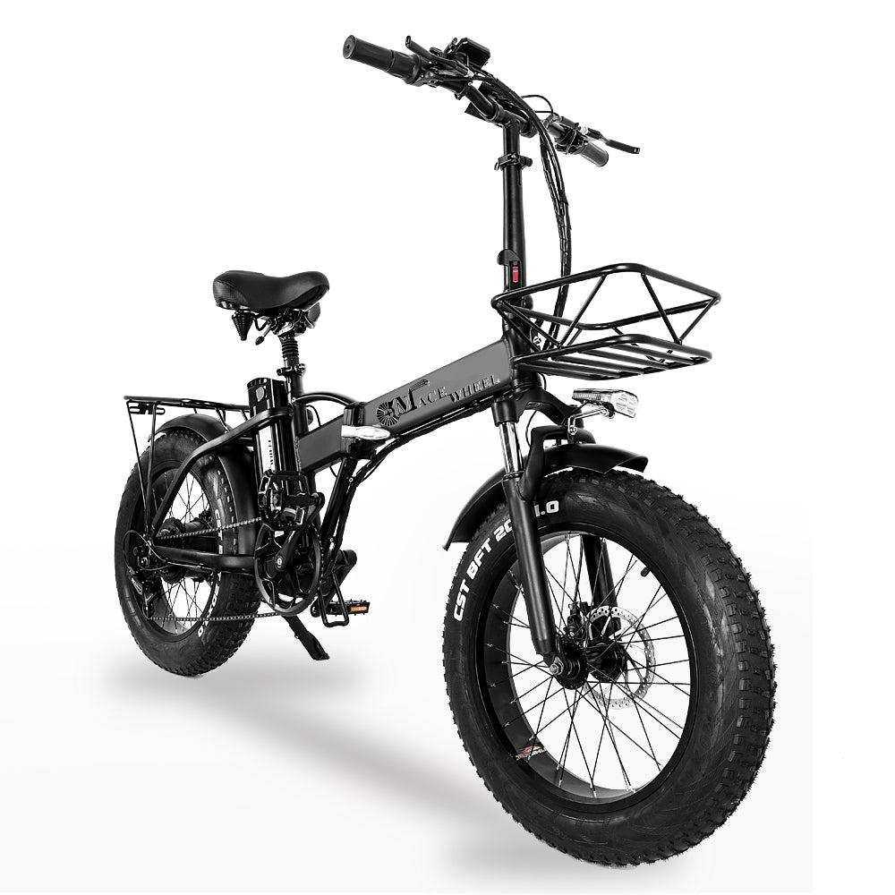 Bicicleta eléctrica plegable GW20 de 750 W y 20 pulgadas, neumático grueso 4,0, batería de litio potente de 48 V, bicicleta de nieve, bicicleta de asistencia eléctrica